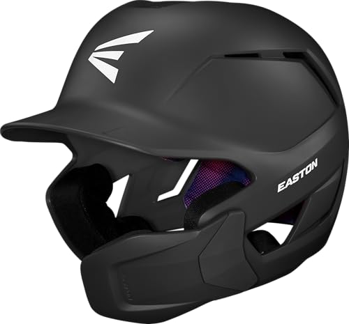 Easton Z50 Baseball Batting Helmet with Multi-Adjust Jaw Guard - Matte Black, Small/Medium