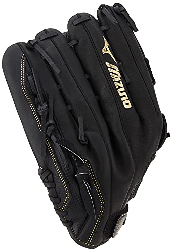 Mizuno 13" Premier Series Slowpitch Softball Glove - Black/Gold, Utility H Web, Adult