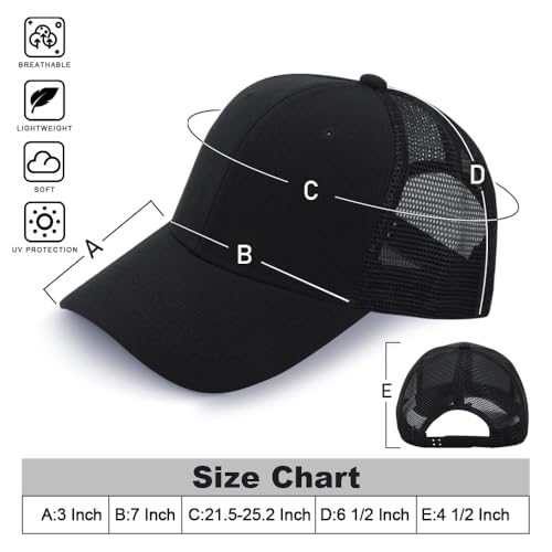 Black 24 Pack Mesh Trucker Hats - Adjustable Baseball Caps for Men and Women
