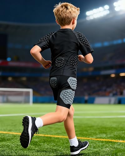 Youth Boys Football Girdle Padded Shorts with Impact Protection - Large