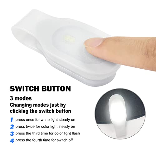 White Hands-Free LED Flashlight Clip - Emergency Nightshift Light, 2-Pack