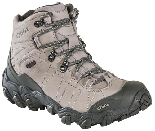 Oboz Women's Bridger Mid B-DRY Hiking Boots - Frost Gray, 7.5 Wide