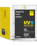 130PT Magnetic Card Holders for Trading Cards - Clear White 5 Pack - 2.52x3.54in