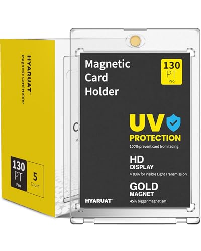 130PT Magnetic Card Holders for Trading Cards - Clear White 5 Pack - 2.52x3.54in