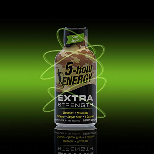 5-hour ENERGY Sour Apple Shot - Extra Strength Energy Drink 2oz, 24 Pack