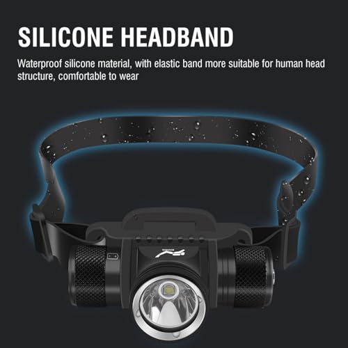 WINDFIRE HP900 Black Dive Headlamp - Ultra Bright 5 Modes, Waterproof Up to 80m
