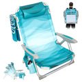 #WEJOY Cyan Wave Adjustable Beach Chair, 4-Position Reclining, Lightweight Portable