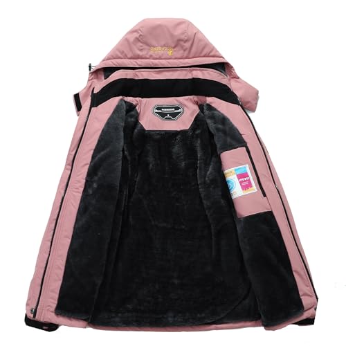 MOERDENG Women's Pink Ski Jacket XL Warm Winter Snowboarding Coat