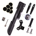 Portable Bike Pump with Pressure Gauge - Compatible with Presta & Schrader Valves, Frame Mount, Tire Repair Kit, 120 PSI
