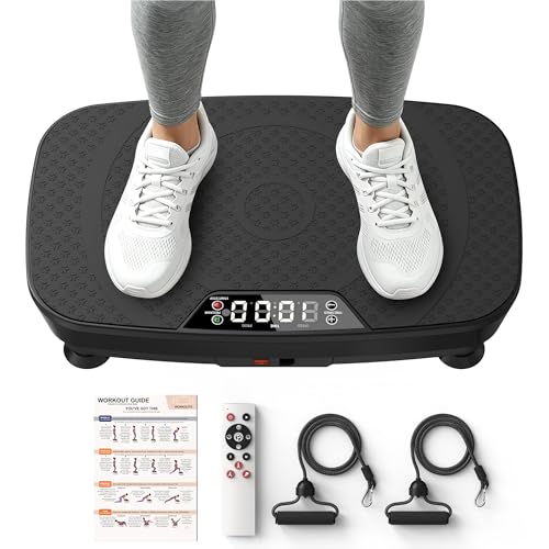 Black Vibration Plate for Lymphatic Drainage & Body Toning - 400Lbs Capacity