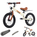 14-Inch 2-in-1 Kids Balance Bike with Training Wheels, Adjustable, Safety Light