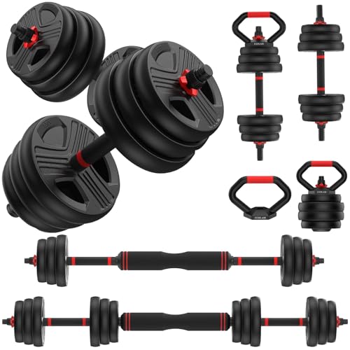FITPLAM 35LB Adjustable Dumbbell Set 5-in-1 Home Gym Weights for Men Women