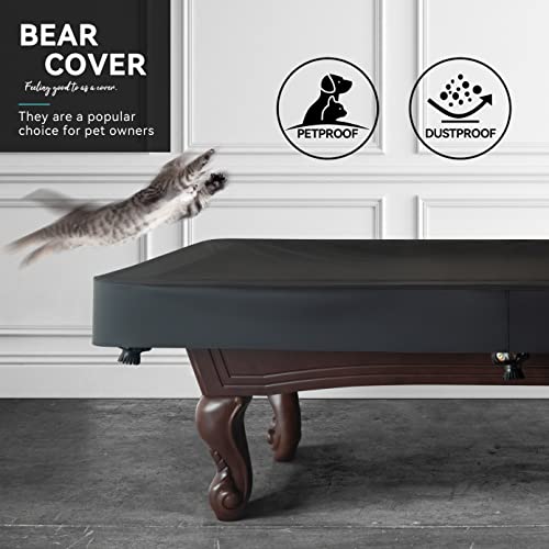 Heavy Duty Leatherette Pool Table Cover 9FT Waterproof & Tearproof - Black Charcoal