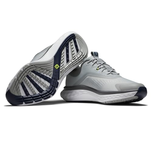 FootJoy Men's FJ Quantum Golf Shoes Grey/White/Blue 10.5 Waterproof Breathable