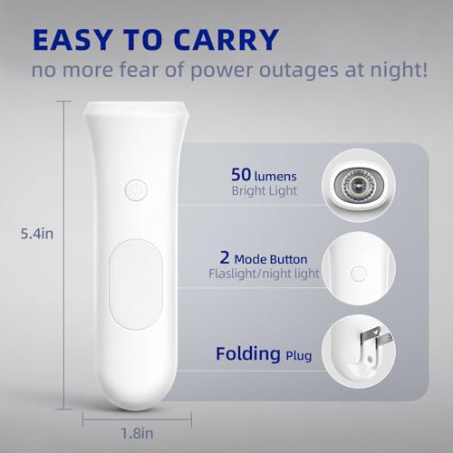 White ROSSEX 4-in-1 Emergency Power Failure Light 9 Pack Rechargeable LED Flashlights