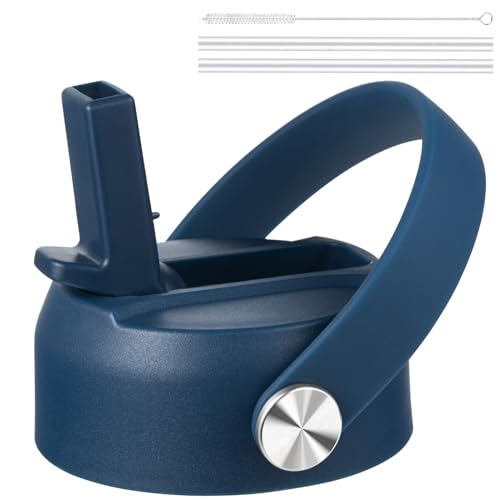 KMN Wide Mouth Straw Lid with Flip Top - Indigo Blue for Hydro Flask 12-40 oz