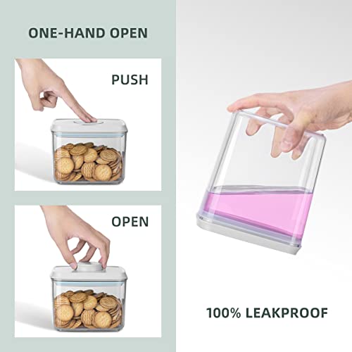 EQI 8-Piece Stackable Food Storage Containers Set with Airtight Lids for Pantry Organization