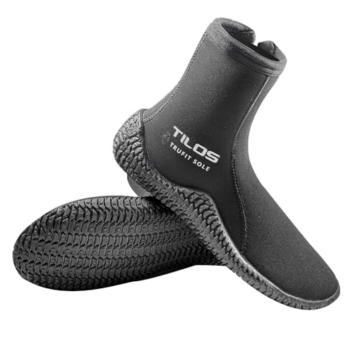 Tilos TruFit Dive Boots 3-7mm Ergonomic Scuba Booties - Tall Titanium Variation
