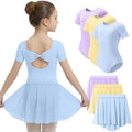 Girls Ballet Leotards 3 Pack - Light Purple, Yellow, Light Blue, Sizes 4-6 Years