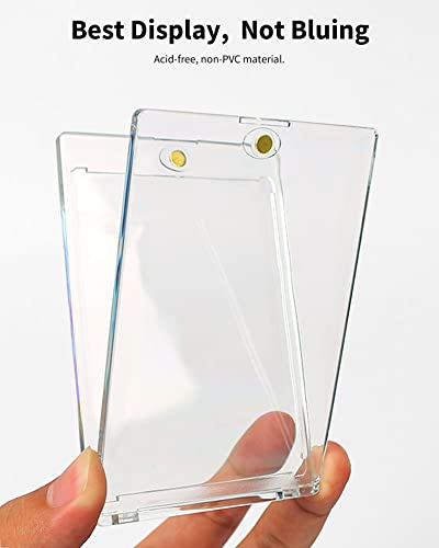 130PT Magnetic Card Holders for Trading Cards - Clear White 5 Pack - 2.52x3.54in
