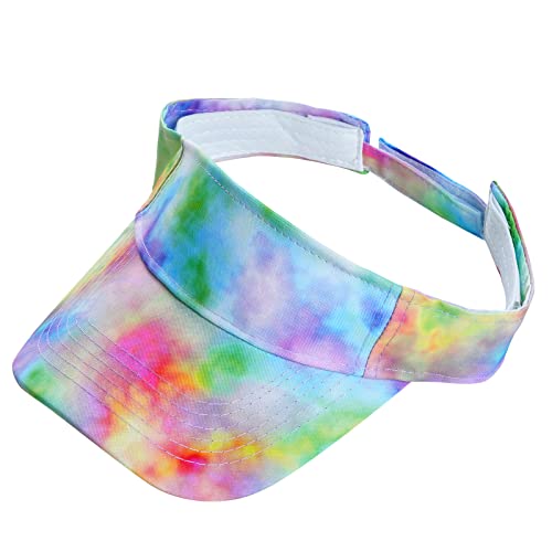 Medium-Large Gradient Tie-Dye Sport Sun Visor Hats - 2 Pack