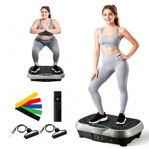 Vibration Plate Exercise Machine for Whole Body Lymphatic Drainage - Light Grey