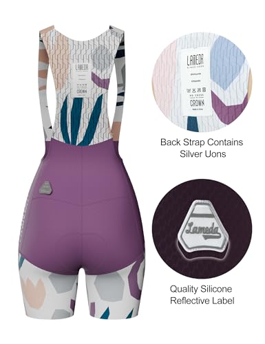 LAMEDA Women's Cycling Bib Shorts Small Purple Padded Biking Shorts UPF50+