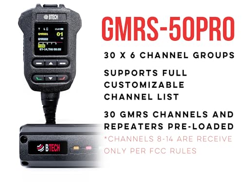 BTECH GMRS-50PRO 50W Weatherproof Base & Mobile Radio with Bluetooth GPS NOAA