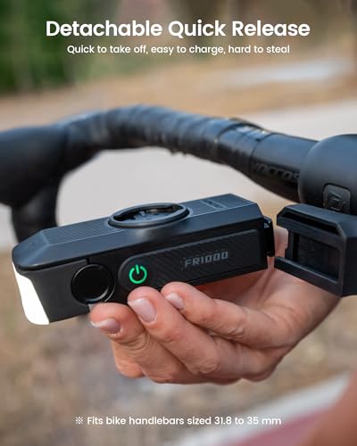 RAVEMEN FR1000 Bike Light with 1000 Lumens, Adjustable Headlight & Handlebar Mount