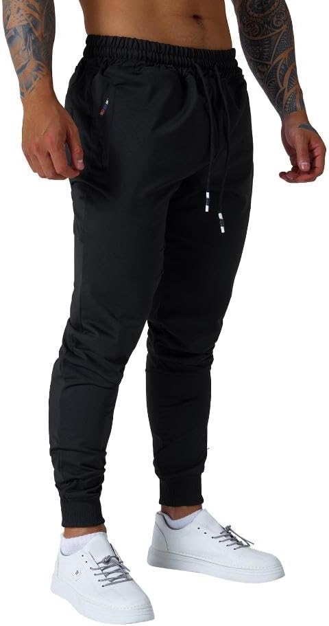 Skiennix Men's Jogger Sweatpants - Active Athletic Wear with Zipper Pocket & Drawstring | Sizes S-2XL
