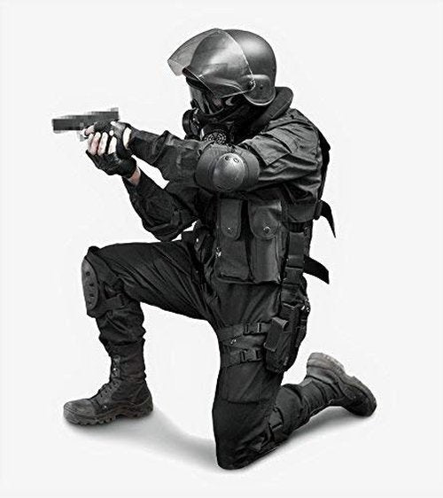 Bargain Crusader Military Tactical Knee Pad Elbow Pad Set Airsoft Knee Elbow Protective Pads Combat Paintball Skate Outdoor Sports Safety Guard Gear (Black, M, 4pcs Set)