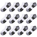 White 12 Pairs Boys Ankle Cushioned Athletic Socks - Breathable Low Cut Sports Socks for Kids 4-6, 6-8, 8-10, 10-12 Years Old