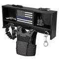 Neoaider Wall Mounted Police Gear Rack with Gun Storage - 36x4x15 Inches