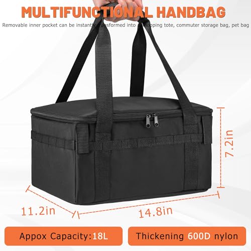 Large Bicycle Rear Rack Basket with Removable Liner Waterproof Cover for Mountain, City, E-Bike