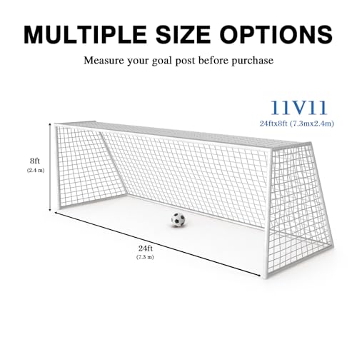 24x8 FT Soccer Goal Net Replacement 2-Pack - Heavy Duty Poly with Reinforced Edges, 3mm Variation of THIS listing