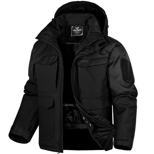 FREE SOLDIER Men's 3X-Large Waterproof Ski Winter Jacket with Detachable Hood