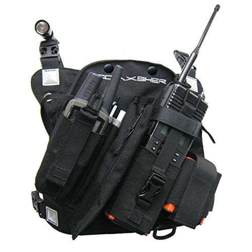 COAXSHER RCP-1 Pro Radio Chest Harness - Black, Standard Fit