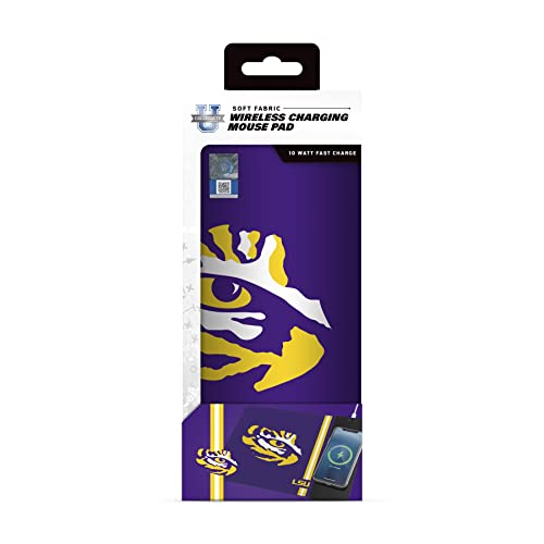 LSU Tigers Wireless Charging Mouse Pad - 1.6L x 3.9W Inches, Team Color