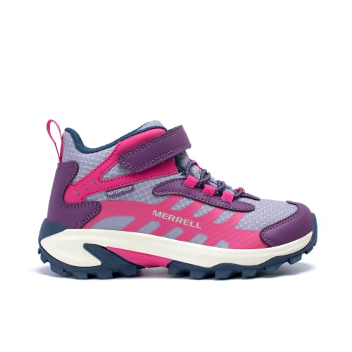 Kids Waterproof Hiking Shoes - Merrell Moab Speed 2 Mid A/C Big Kid Berry Navy