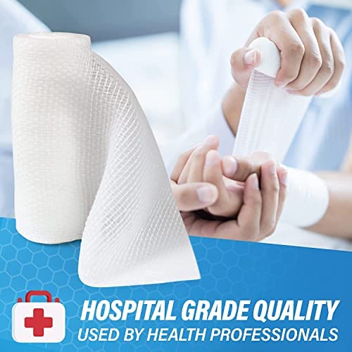 Gauze Bandage Rolls –96 Rolls- Premium First Aid Supplies for Safe Adventuring–Flexible, Stretchable, Breathable Gauze – 3” x 4.1 Yards Bandage Wrap for Wound Dressing