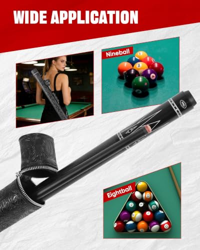 Yautja 3D Black Carved Pool Cue 58" 19oz Fiberglass Canadian Maple Case