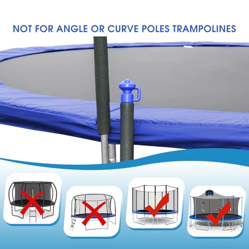 Trampoline Replacement Net Poles Set for 10-16 ft Frames with Foam Covers