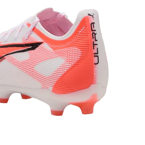 PUMA Ultra 5 Pro Firm Ground Soccer Cleats - White/Black/Red, Artificial & Natural Grass