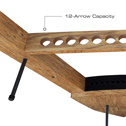 Rush Creek Creations American Cherry Wall Mounted Bow & Arrow Display Rack for Hunting & Archery Accessories