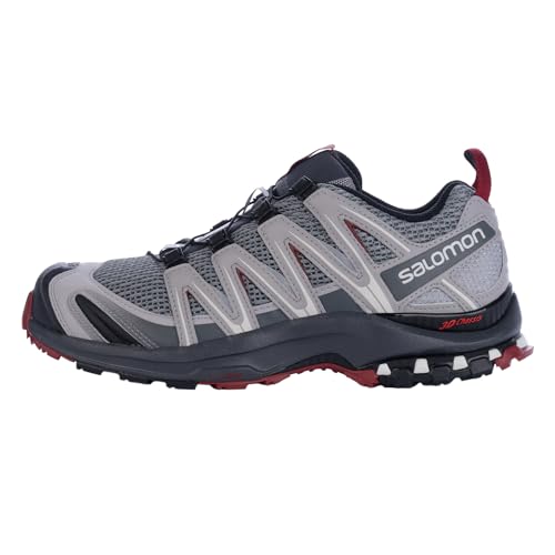 Salomon Men’s XA PRO 3D Trail Running Shoes - 10.5 Monument/Ebony/Red Dahlia