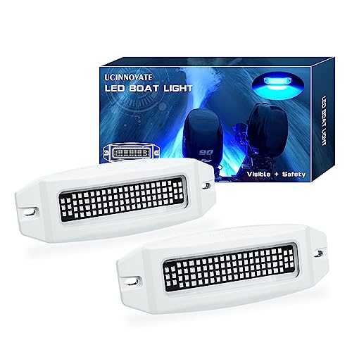 Marine LED Boat Light 6.9” 84LED Waterproof Transom Light - Blue, 2 Pack
