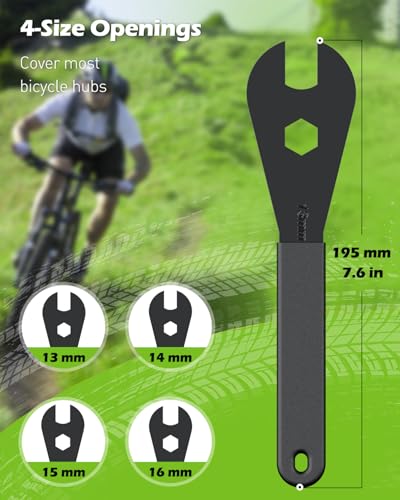 Pawfly Bike Cone Wrench Set 13-16mm Slim Open End Spanner for Bicycle Wheel Hub Repair