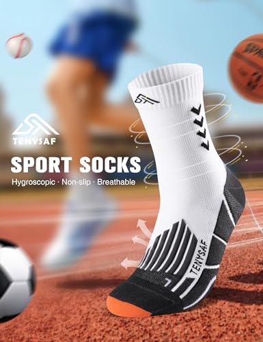 Crew Compression Running Socks - 9-13 mmHg Arch Support - White Gray Black, 3 Pairs - Variation of THIS listing
