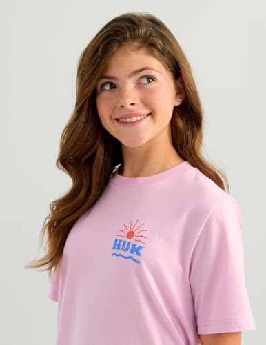 HUK Kids' Performance Fishing T-Shirt Short Sleeve XL Papercut Oleander