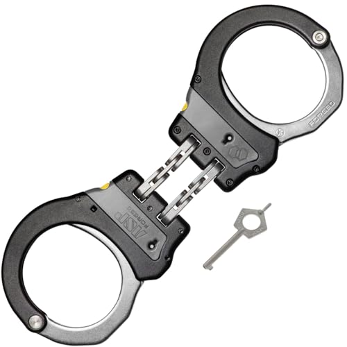 ASP Keyless Double-Lock Handcuffs with Chain - Forged Aluminum Frame, Grey / Ultra Plus Hinge